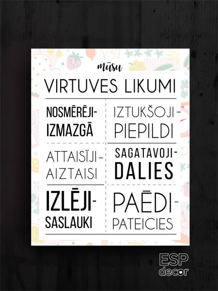 Virtuves likumi /dizains 2