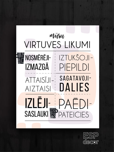 Virtuves likumi /dizains 1