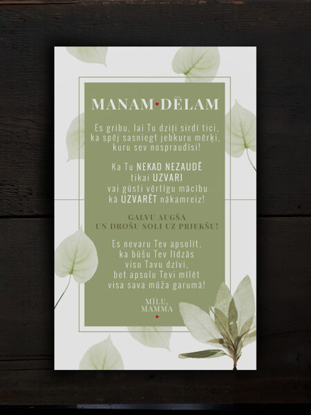 Manam dēlam /zaļi ziedi